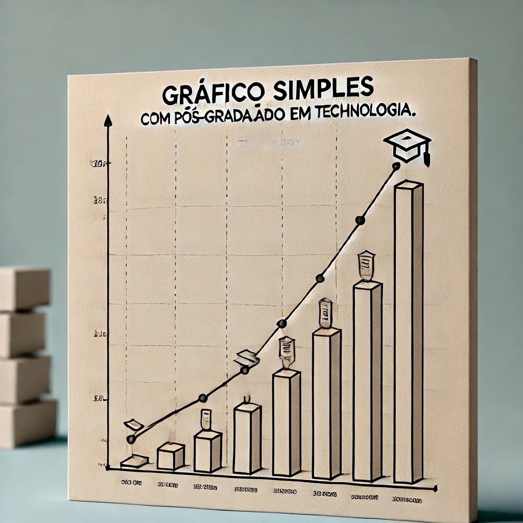 Gráfico de aumento salarial com pós-graduação em tecnologia.